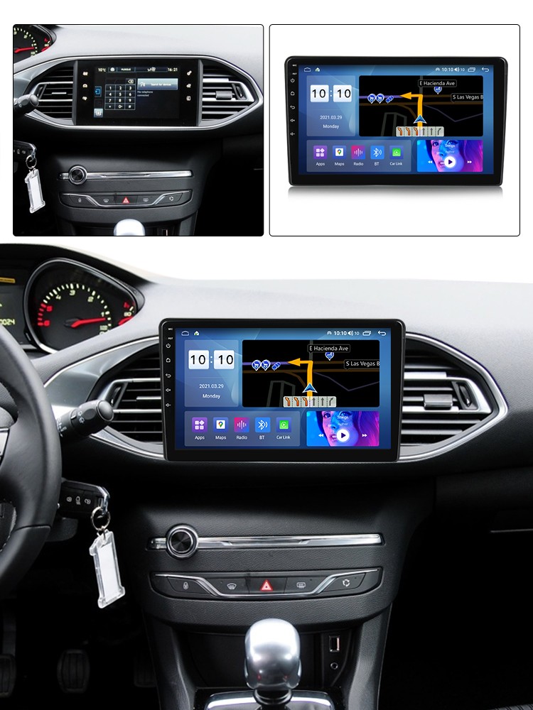 Izzishop Pl Radio Nawigacja Dla Peugeot 308 2013 2021 Z CarPlay I